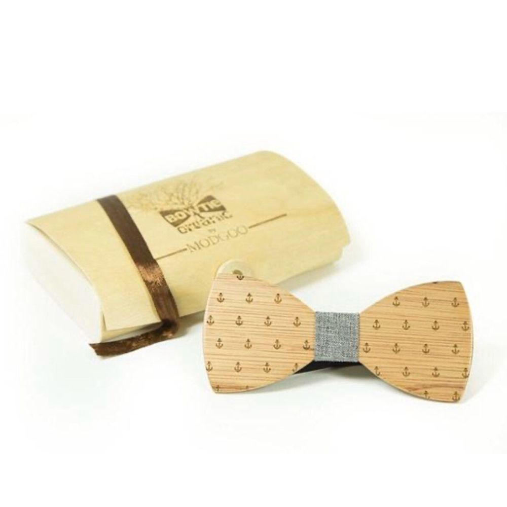 Gorgeous Wood Bowtie Modgoo Anker grey